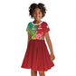 South Africa And England Rugby Custom Kid Short Sleeve Dress Springboks And Red Rose Together - African Pride