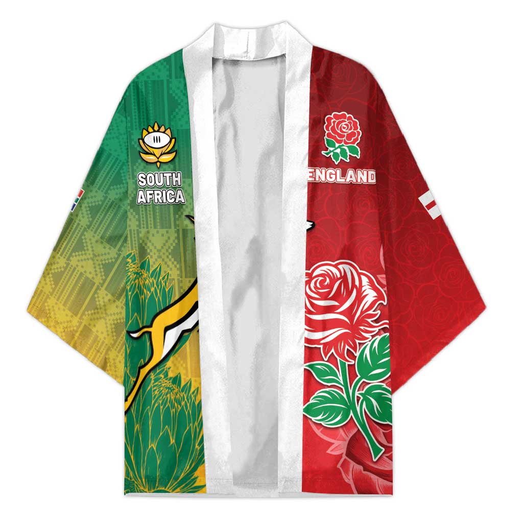South Africa And England Rugby Custom Kimono Springboks And Red Rose ...
