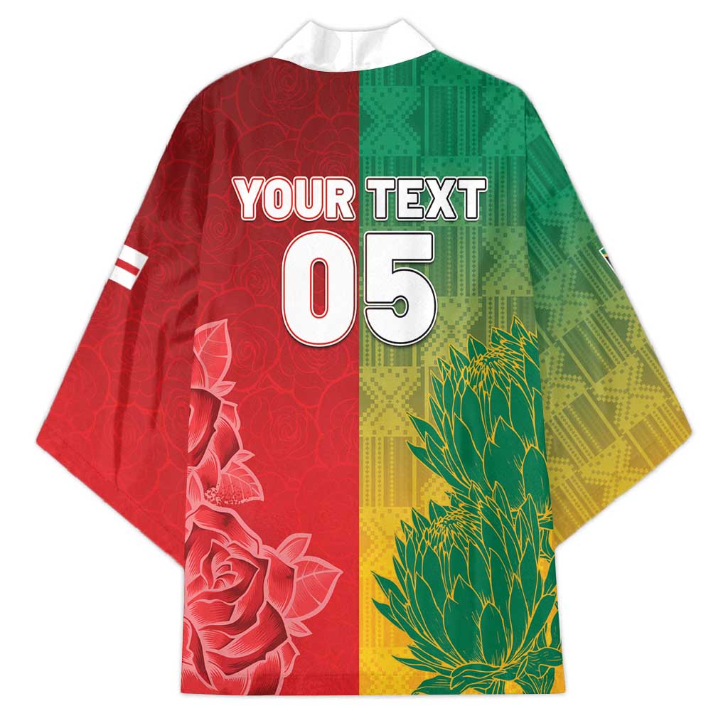 Springbok Roses South Africa And England Rugby Custom Kimono Springboks And Red Rose ...