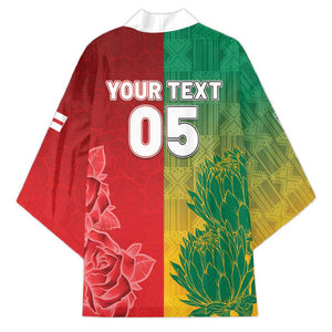 South Africa And England Rugby Custom Kimono Springboks And Red Rose Together - African Pride