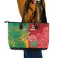 South Africa And England Rugby Leather Tote Bag Springboks And Red Rose Together - African Pride