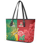 South Africa And England Rugby Leather Tote Bag Springboks And Red Rose Together - African Pride