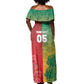 South Africa And England Rugby Custom Off Shoulder Maxi Dress Springboks And Red Rose Together - African Pride