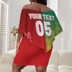 South Africa And England Rugby Custom Off Shoulder Short Dress Springboks And Red Rose Together - African Pride