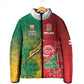 South Africa And England Rugby Custom Padded Jacket Springboks And Red Rose Together - African Pride