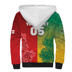 South Africa And England Rugby Custom Sherpa Hoodie Springboks And Red Rose Together - African Pride