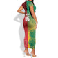 South Africa And England Rugby Custom Short Sleeve Bodycon Dress Springboks And Red Rose Together - African Pride