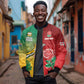 South Africa And England Rugby Custom Sleeve Zip Bomber Jacket Springboks And Red Rose Together - African Pride