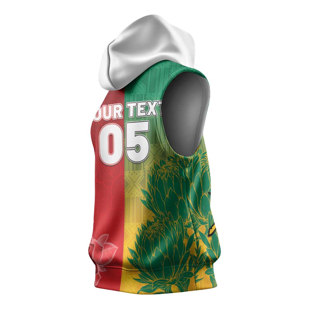 South Africa And England Rugby Custom Sleeveless Hoodie Springboks And Red Rose Together - African Pride