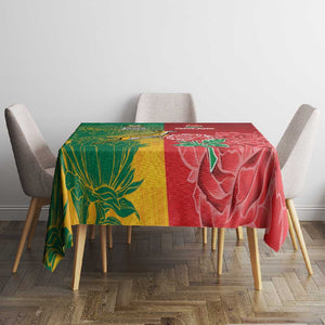 South Africa And England Rugby Tablecloth Springboks And Red Rose Together - African Pride