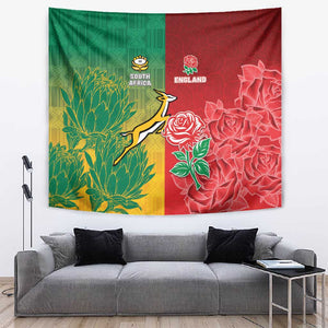South Africa And England Rugby Tapestry Springboks And Red Rose Together - African Pride
