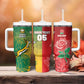 South Africa And England Rugby Custom Tumbler With Handle Springboks And Red Rose Together - African Pride