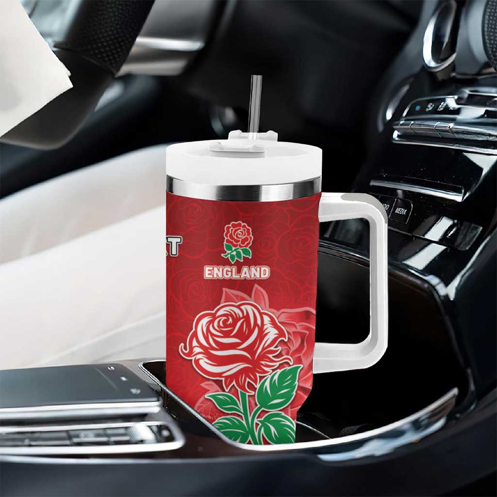 South Africa And England Rugby Custom Tumbler With Handle Springboks And Red Rose Together - African Pride