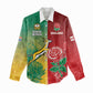 South Africa And England Rugby Custom Women Casual Shirt Springboks And Red Rose Together - African Pride