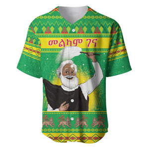 Afro Ethiopia Christmas Baseball Jersey Melkam Gena Yegena Abat