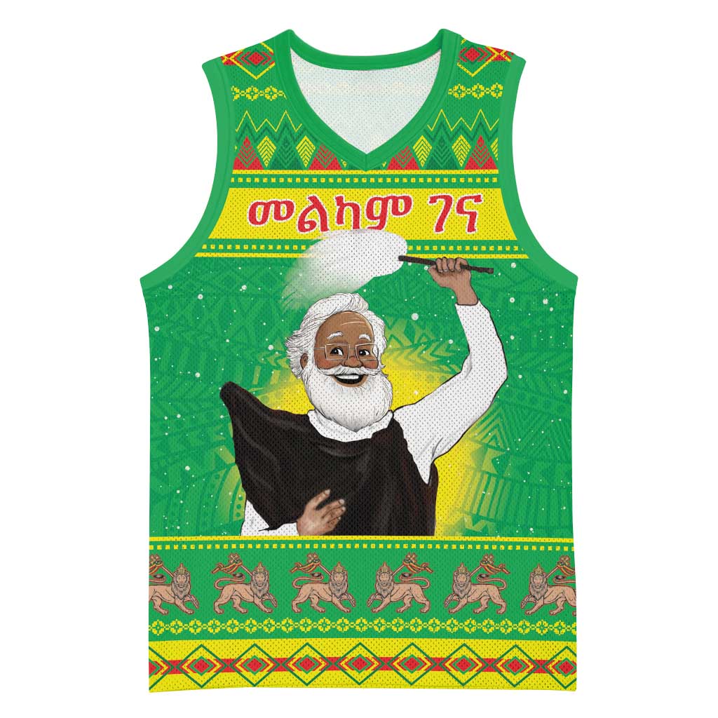 Afro Ethiopia Christmas Basketball Jersey Melkam Gena Yegena Abat - African Pride
