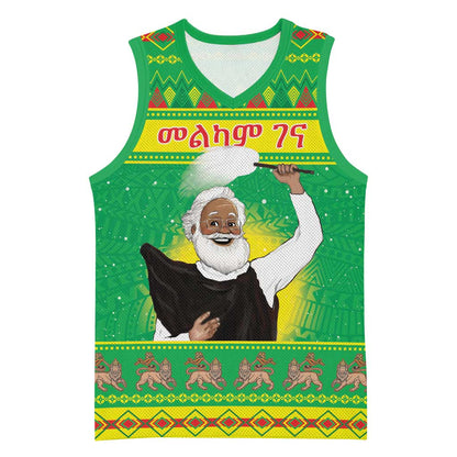Afro Ethiopia Christmas Basketball Jersey Melkam Gena Yegena Abat - African Pride
