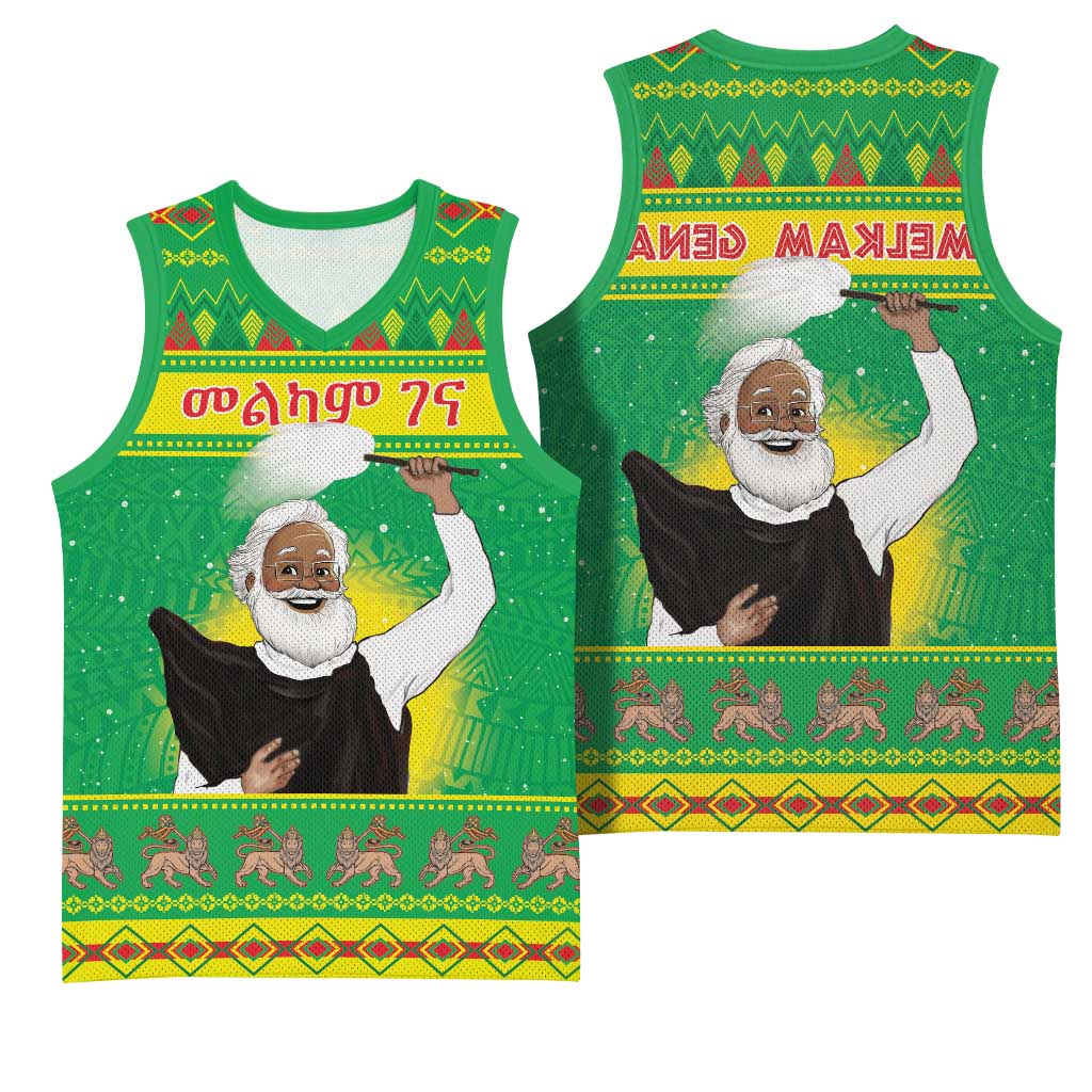 Afro Ethiopia Christmas Basketball Jersey Melkam Gena Yegena Abat - African Pride