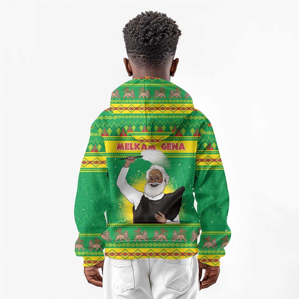 Afro Ethiopia Christmas Kid Hoodie Melkam Gena Yegena Abat