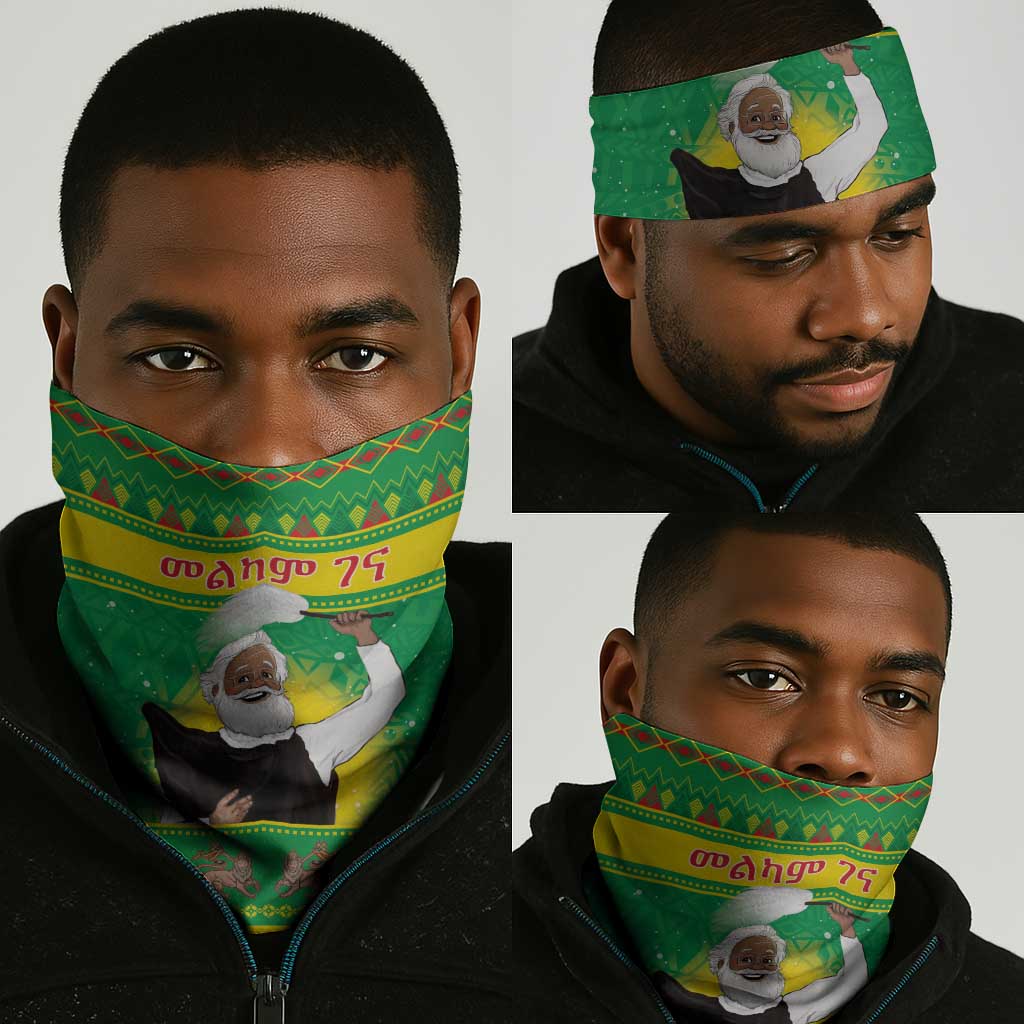 Afro Ethiopia Christmas Neck Gaiter Melkam Gena Yegena Abat LT05