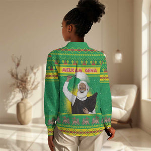 Afro Ethiopia Christmas Women Casual Shirt Melkam Gena Yegena Abat LT05