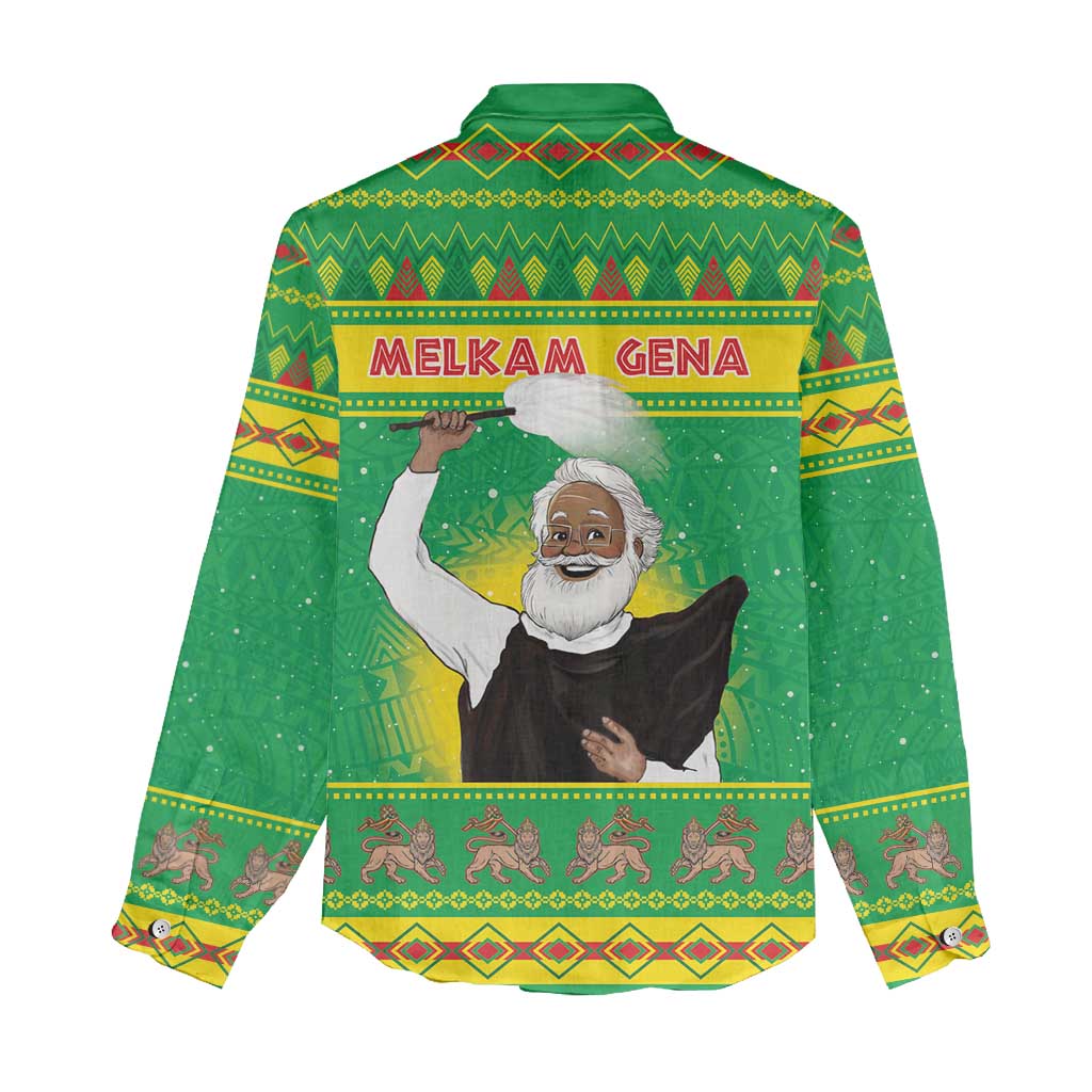 Afro Ethiopia Christmas Women Casual Shirt Melkam Gena Yegena Abat LT05