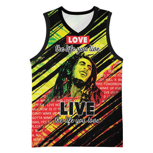Reggae Legend Basketball Jersey Love The Life You Live Live The Life You Love - African Pride