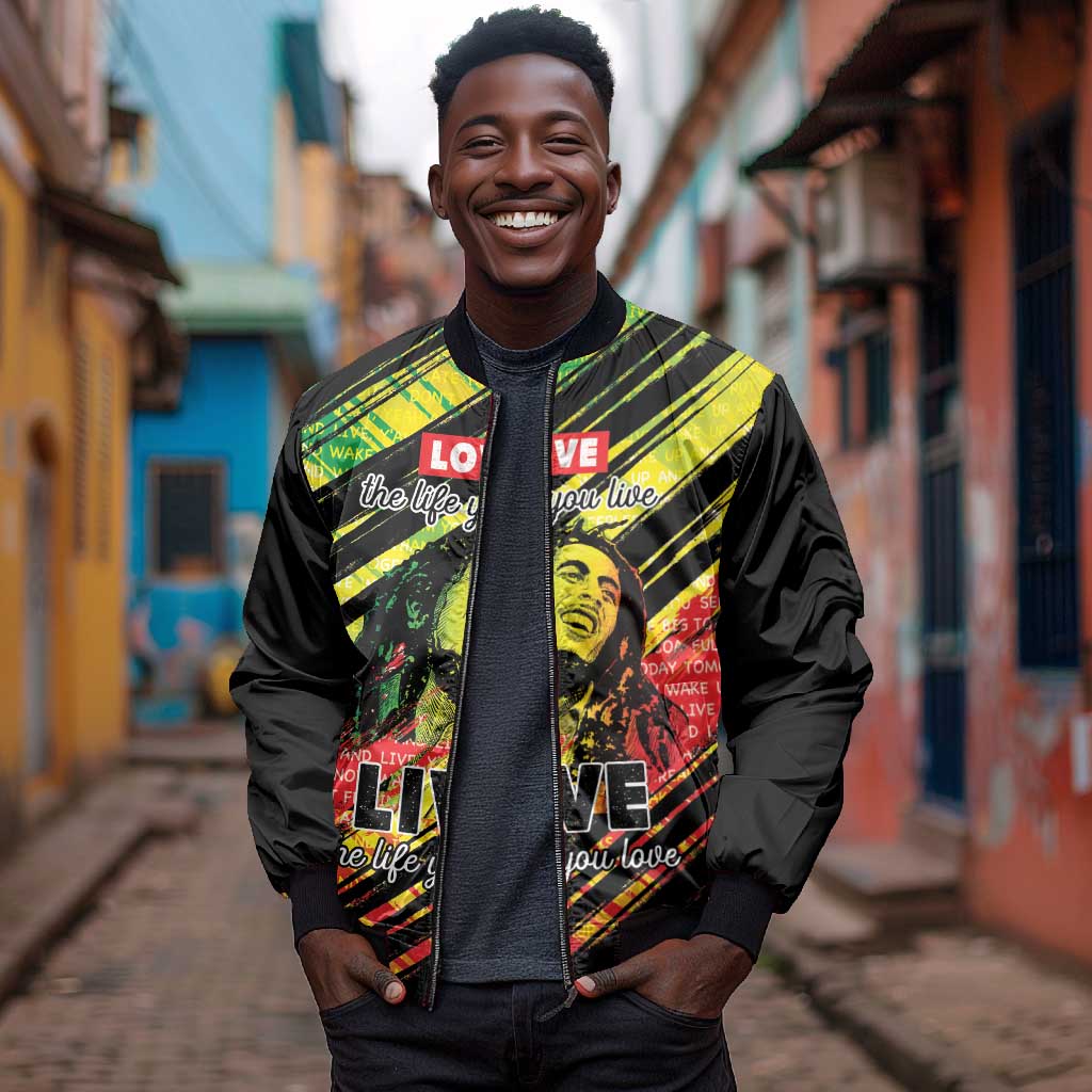 Reggae Legend Bomber Jacket Love The Life You Live Live The Life You Love