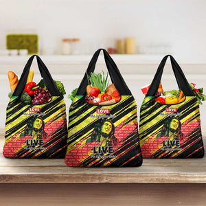 Reggae Legend Grocery Bag Love The Life You Live Live The Life You Love