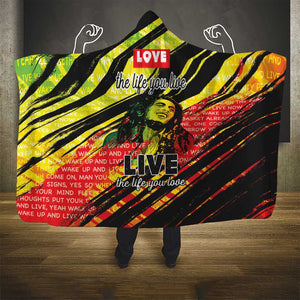 Reggae Legend Hooded Blanket Love The Life You Live Live The Life You Love