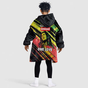 Reggae Legend Kid Wearable Blanket Hoodie Love The Life You Live Live The Life You Love