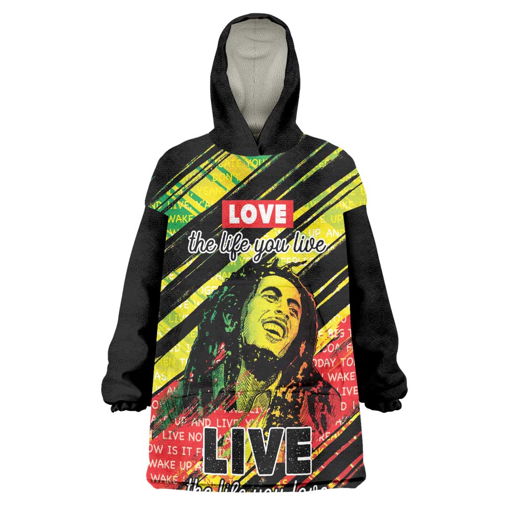 Reggae Legend Kid Wearable Blanket Hoodie Love The Life You Live Live The Life You Love
