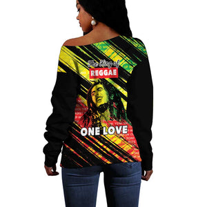 Reggae Legend Off Shoulder Sweater Love The Life You Live Live The Life You Love
