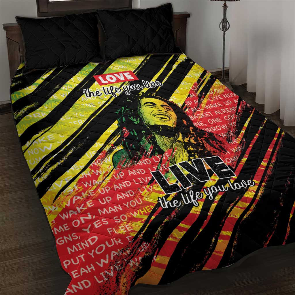 Reggae Legend Quilt Bed Set Love The Life You Live Live The Life You Love