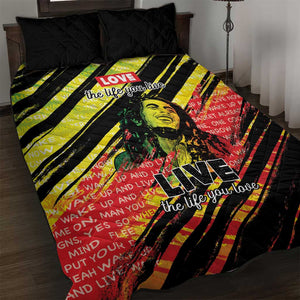 Reggae Legend Quilt Bed Set Love The Life You Live Live The Life You Love