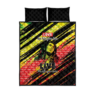 Reggae Legend Quilt Bed Set Love The Life You Live Live The Life You Love
