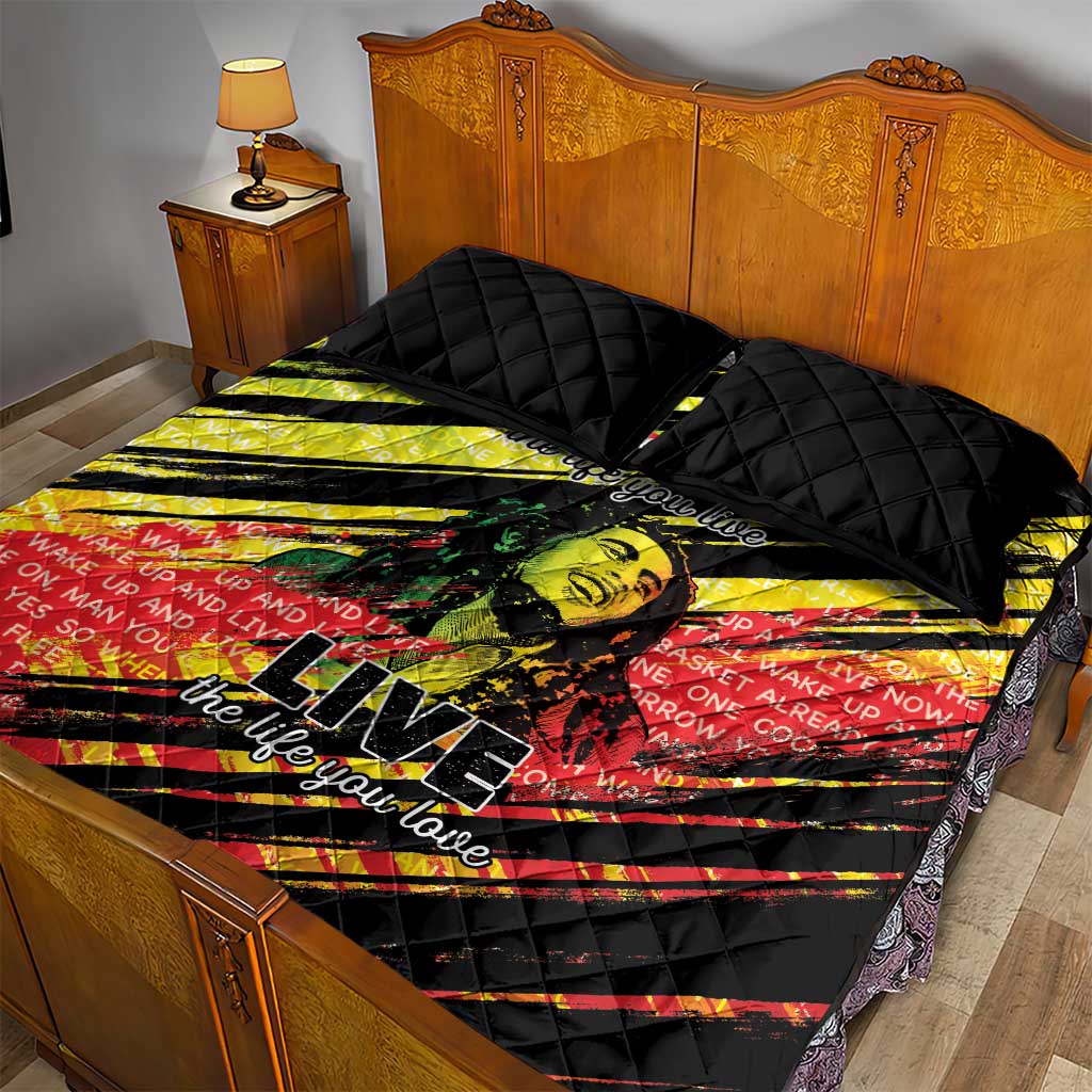 Reggae Legend Quilt Bed Set Love The Life You Live Live The Life You Love