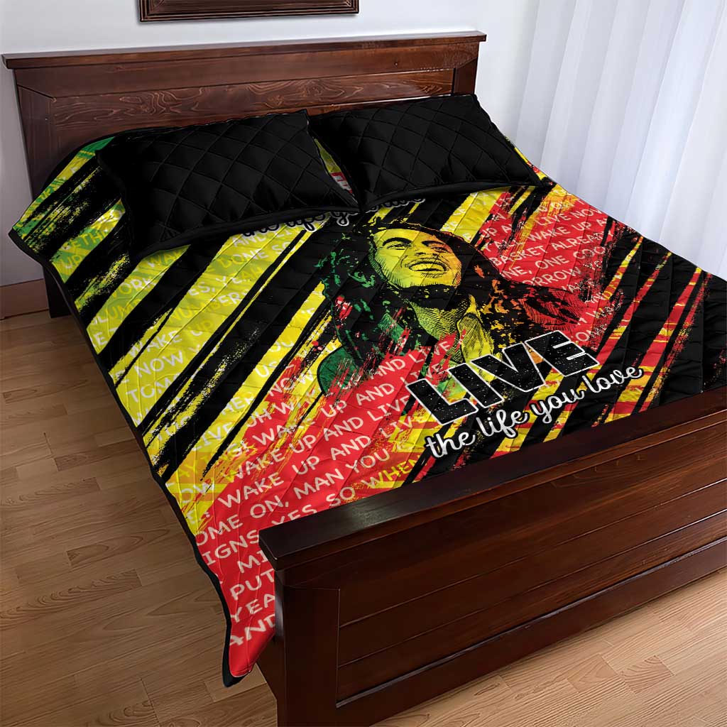 Reggae Legend Quilt Bed Set Love The Life You Live Live The Life You Love