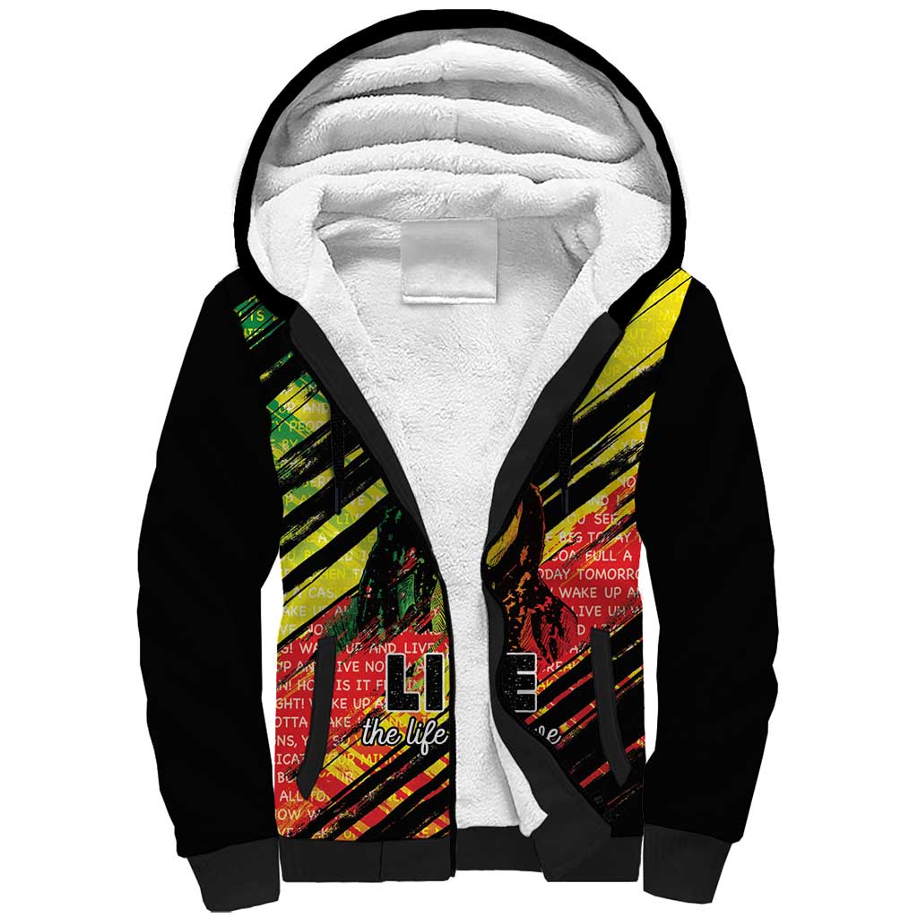 Reggae Legend Sherpa Hoodie Love The Life You Live Live The Life You Love