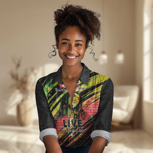 Reggae Legend Women Casual Shirt Love The Life You Live Live The Life You Love LT05