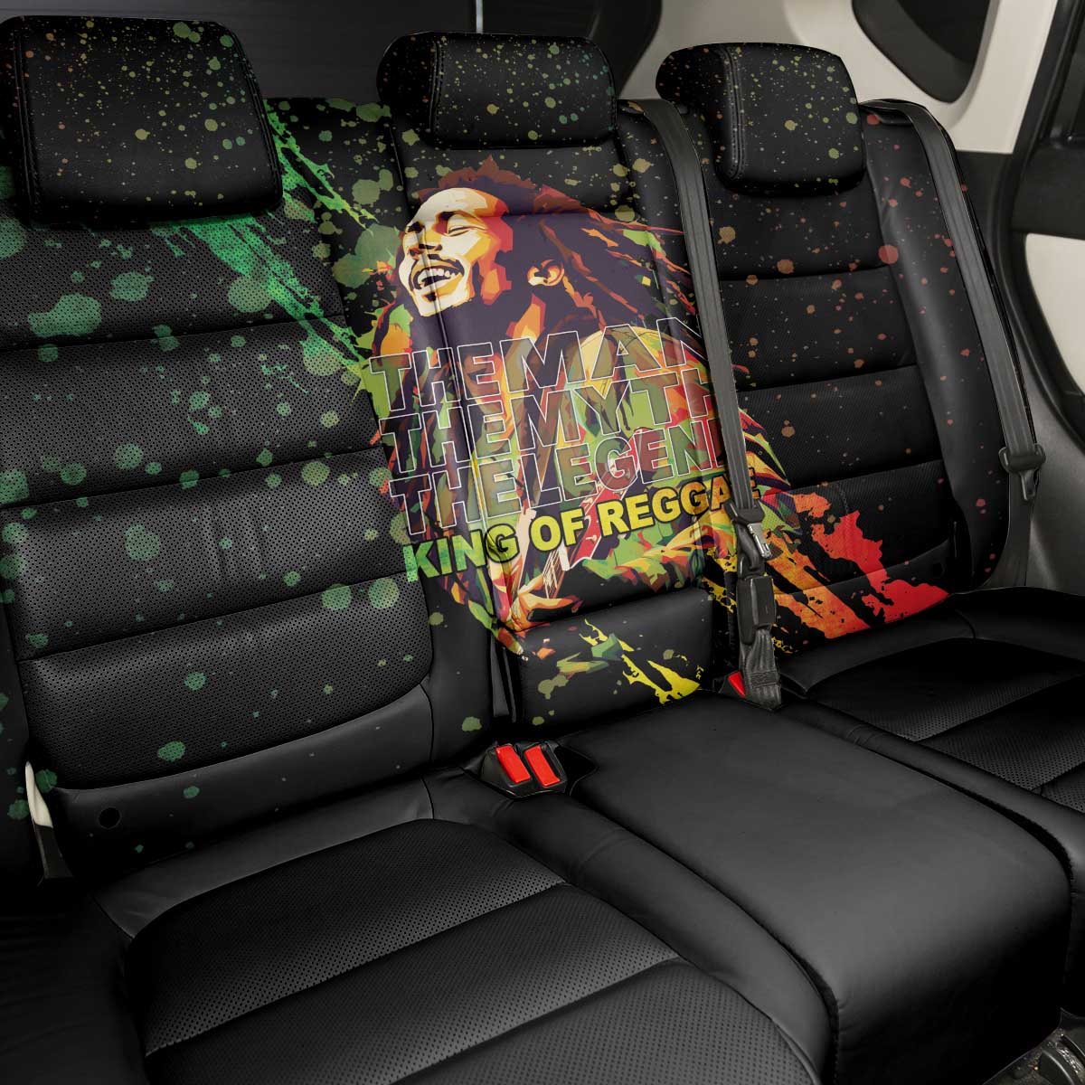 Afro Legend Bob Back Car Seat Cover One Love Heart Destiny