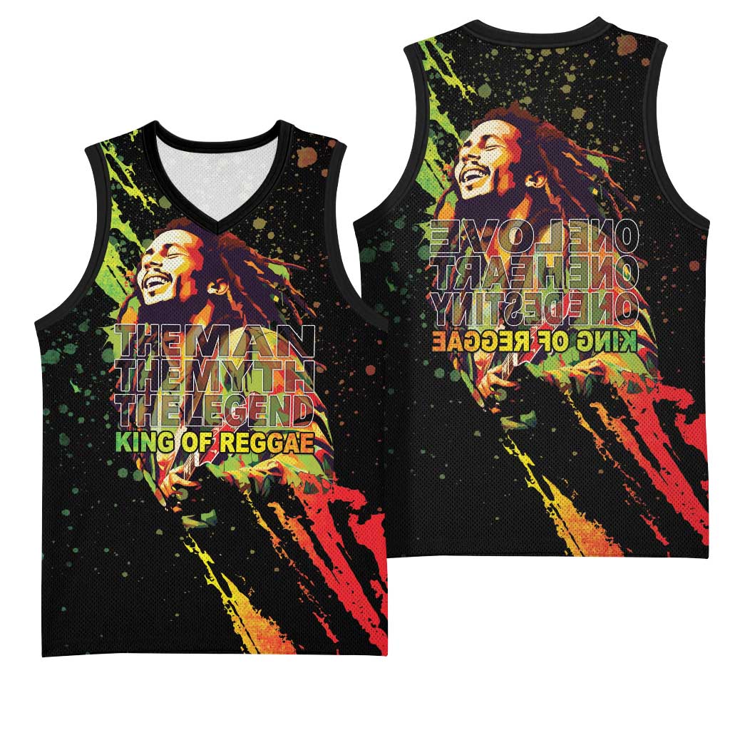 Afro Legend Bob Basketball Jersey One Love Heart Destiny - African Pride