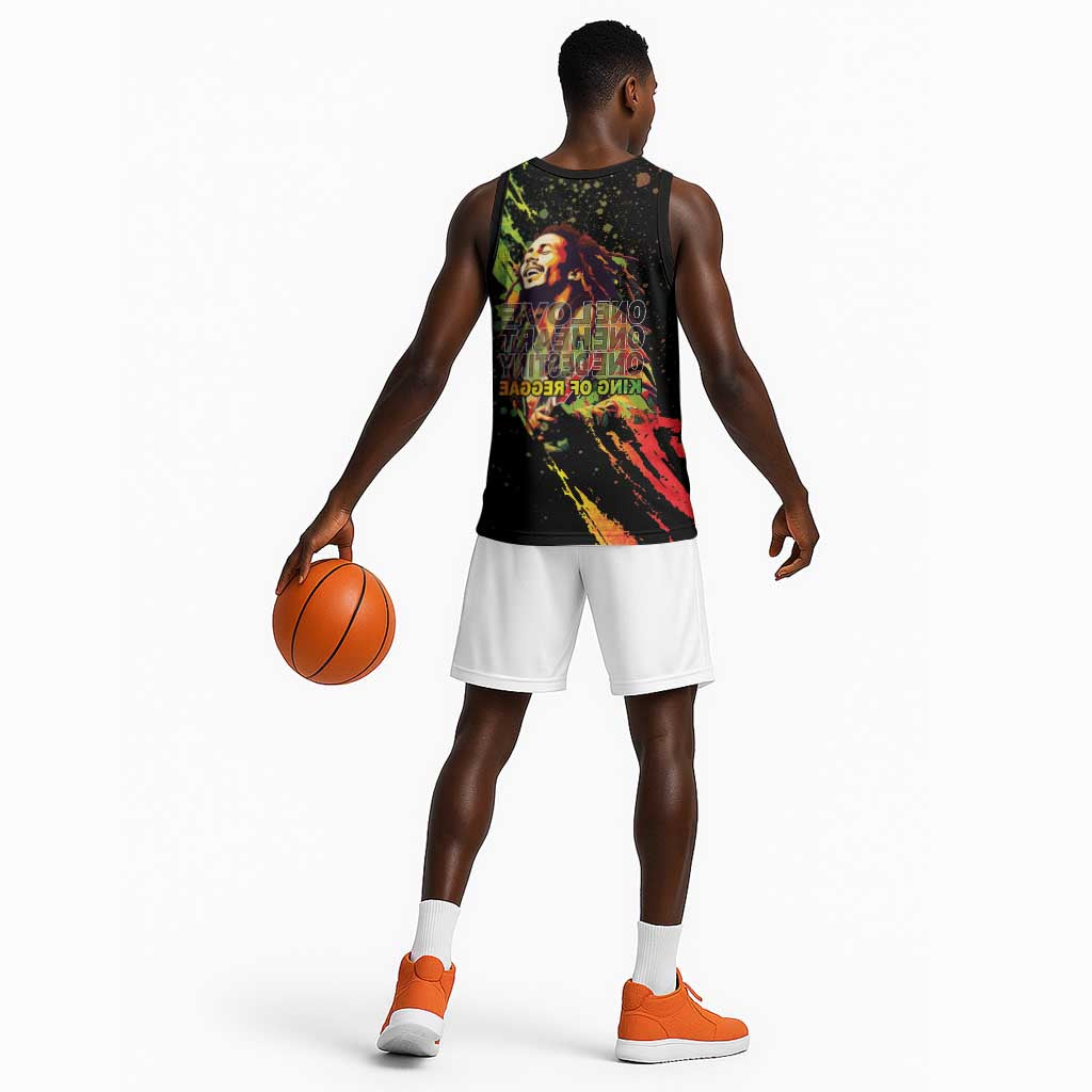 Afro Legend Bob Basketball Jersey One Love Heart Destiny - African Pride