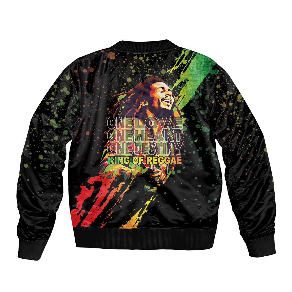 Afro Legend Bob Bomber Jacket One Love Heart Destiny