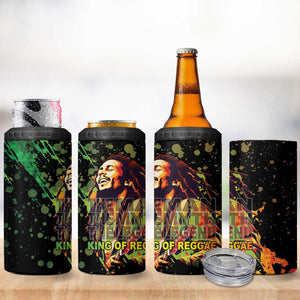 Afro Legend Bob 4 in 1 Can Cooler Tumbler One Love Heart Destiny