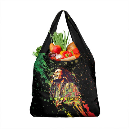 Afro Legend Bob Grocery Bag One Love Heart Destiny
