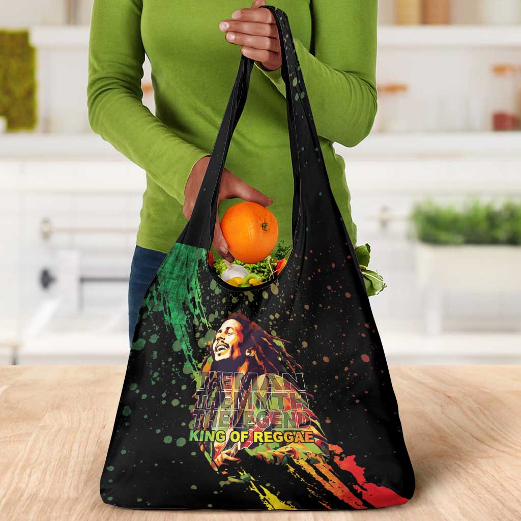 Afro Legend Bob Grocery Bag One Love Heart Destiny