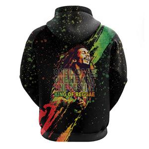 Afro Legend Bob Hoodie One Love Heart Destiny