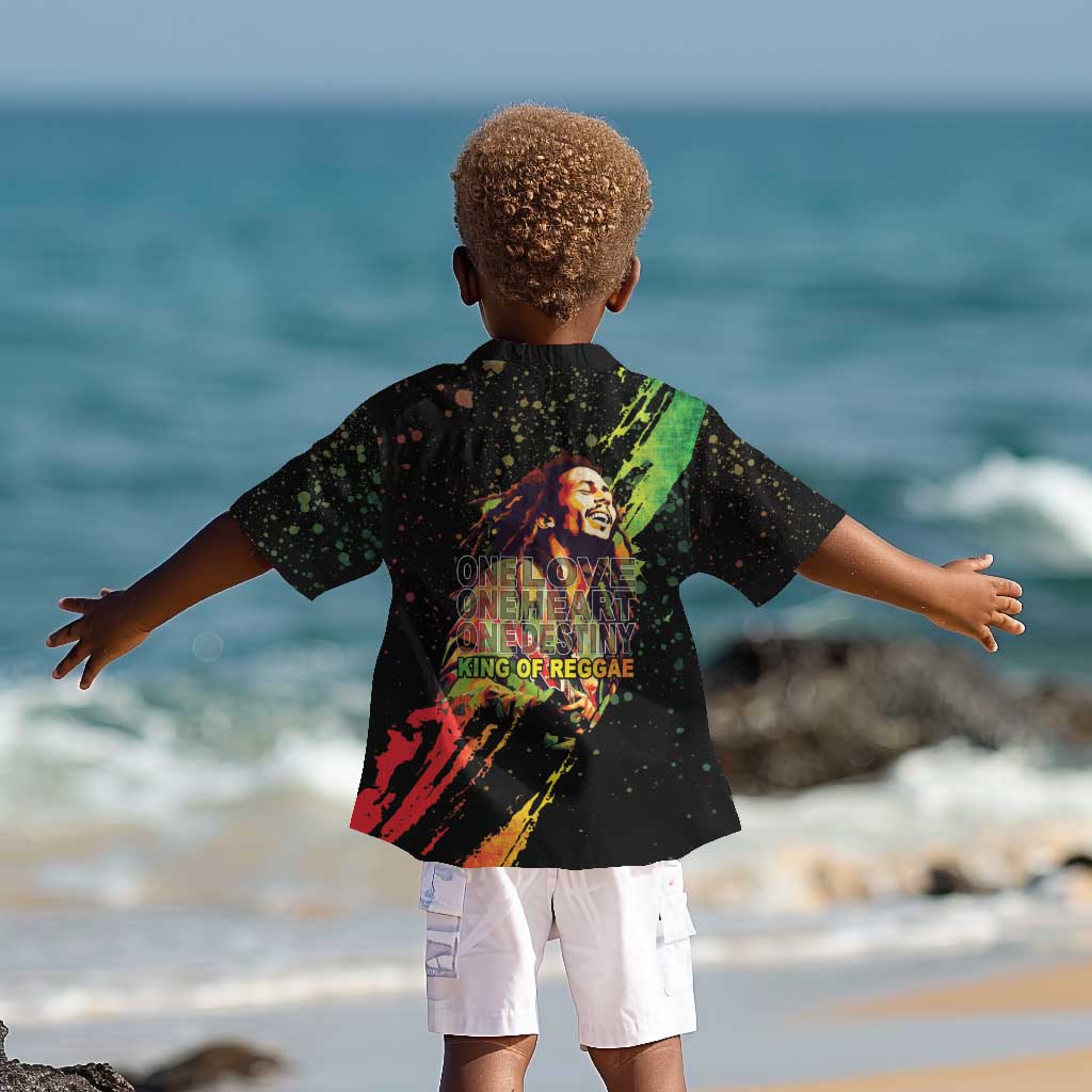 Afro Legend Bob Kid Hawaiian Shirt One Love Heart Destiny