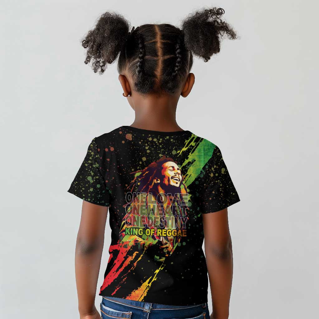 Afro Legend Bob Kid T shirt One Love Heart Destiny